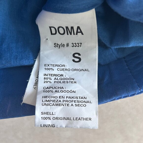 Doma Electric Blue Leather Jacket with Detachable Hood ALT ASO Clary Fray - Picture 11 of 14